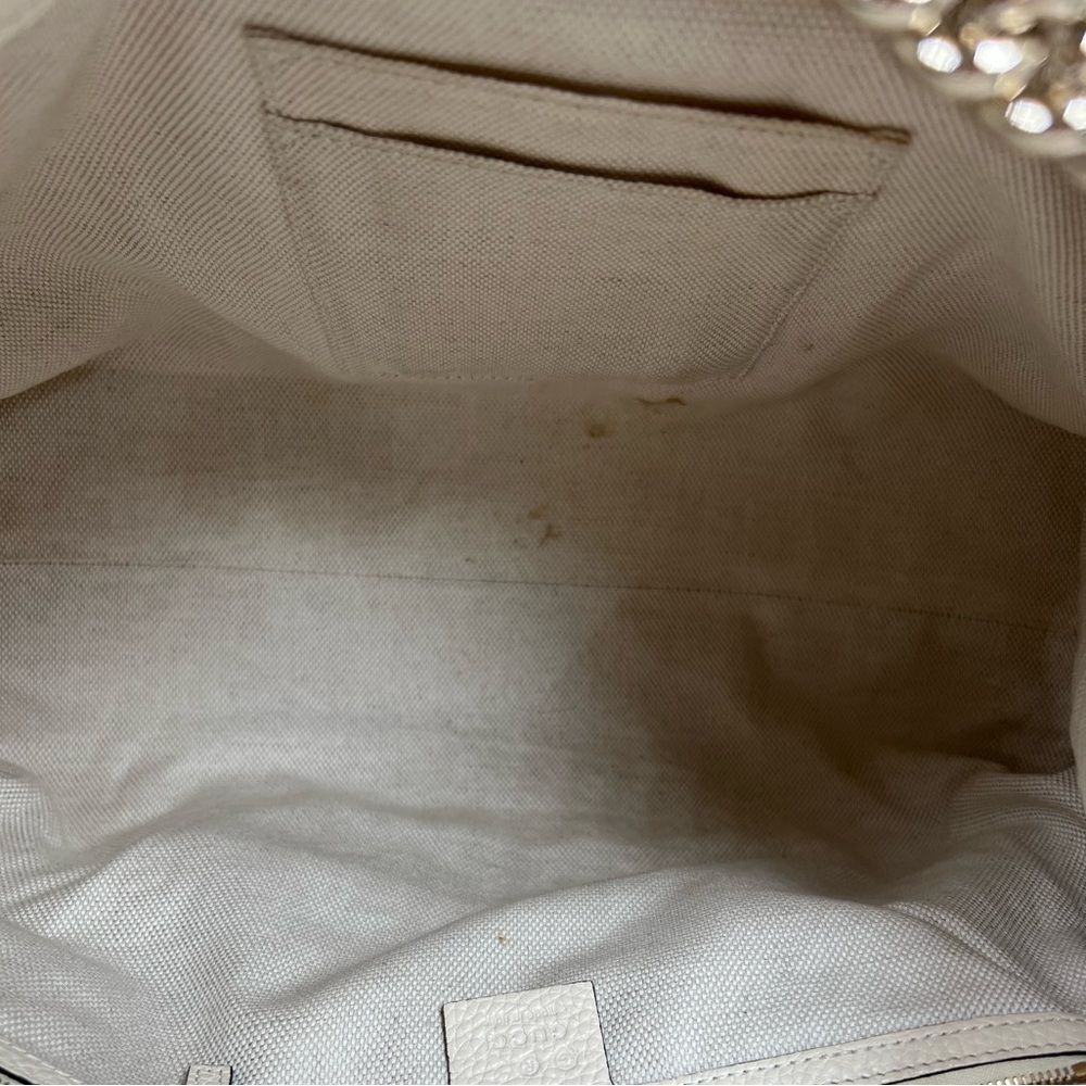 Gucci Soho Leather Medium ChainStrap Tote Ivory/off white - Picture 9 of 12